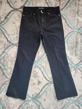 Lauren Ralph Lauren Classic Bootcut Jeans Women’s Size 6 Black Dark Wash Denim